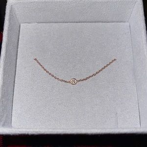 Solitaire Diamond bracelet-14k SOLID ROSE GOLD 6”inches